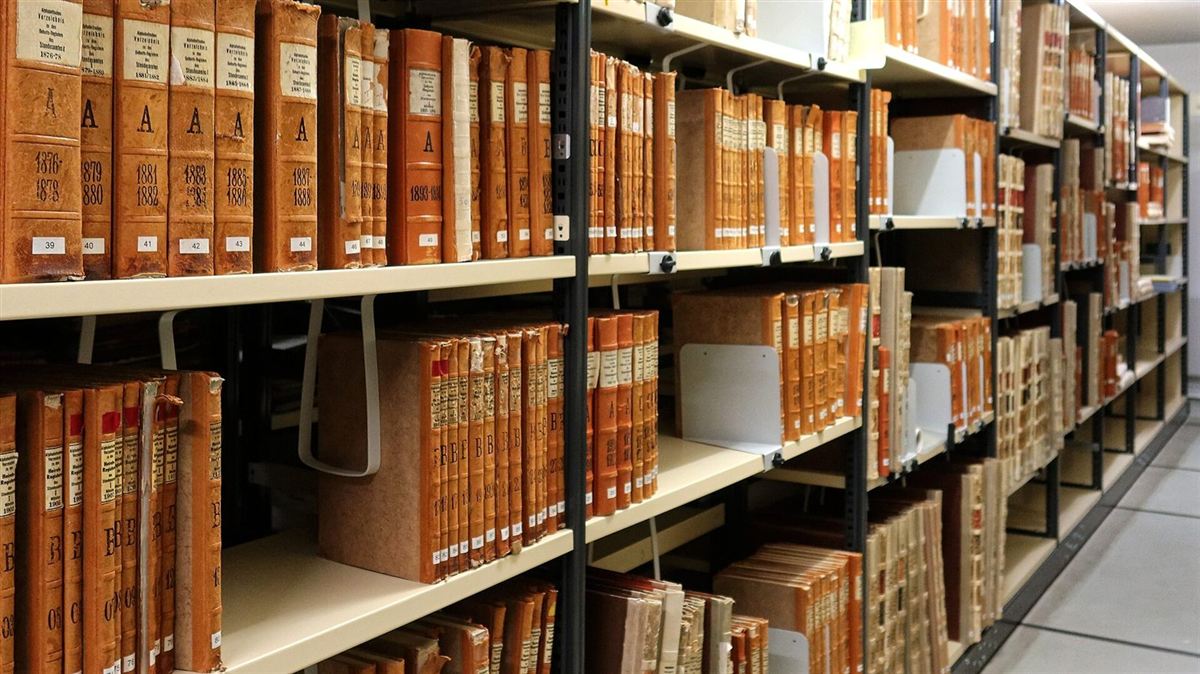 Archived records stored on shelving